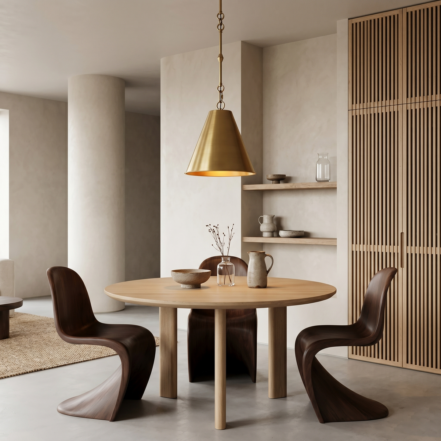 Chain-Accent Cone Pendant Light