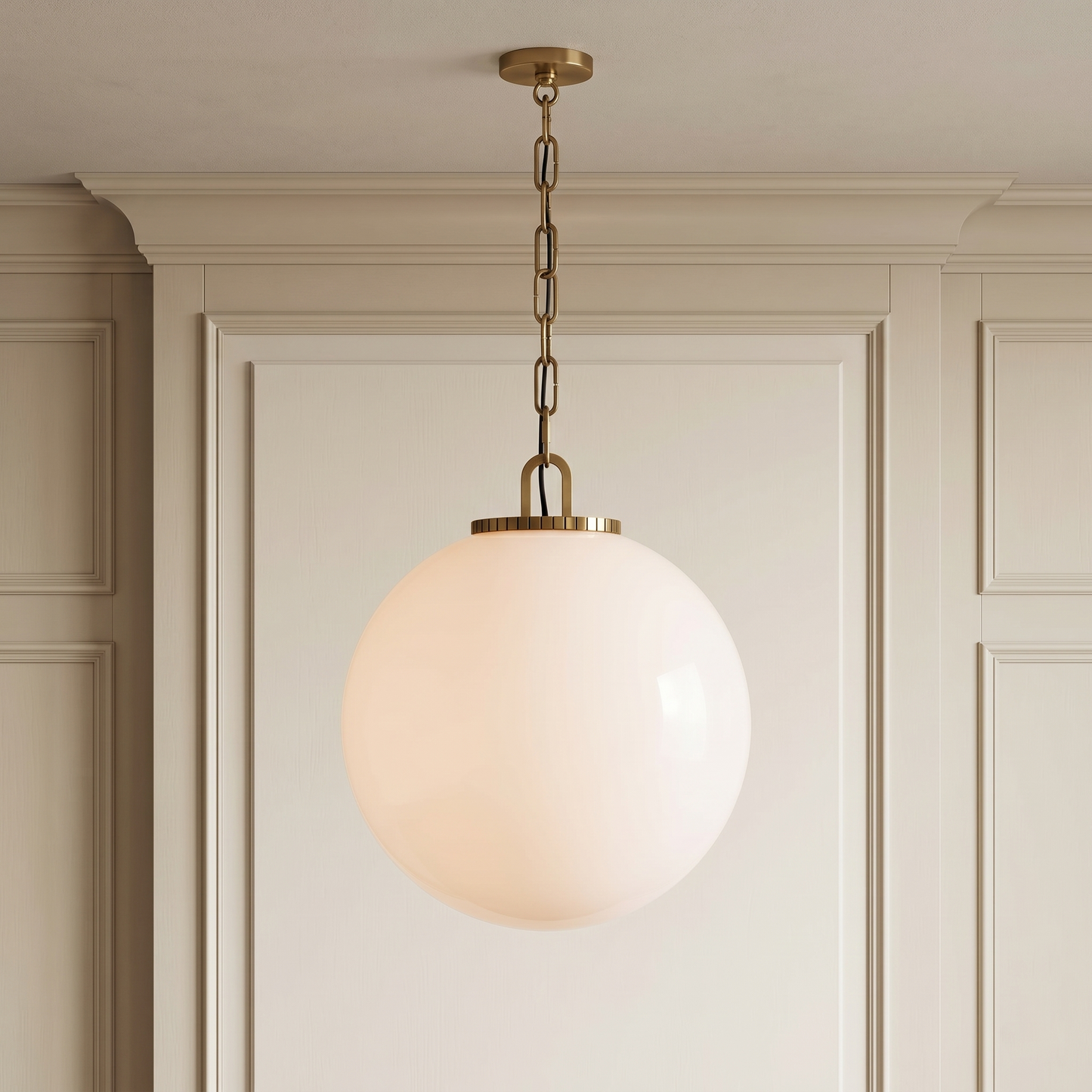 Glass Globe Pendant with Chain