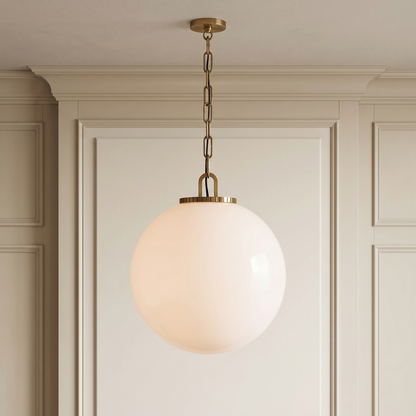 Glass Globe Pendant with Chain