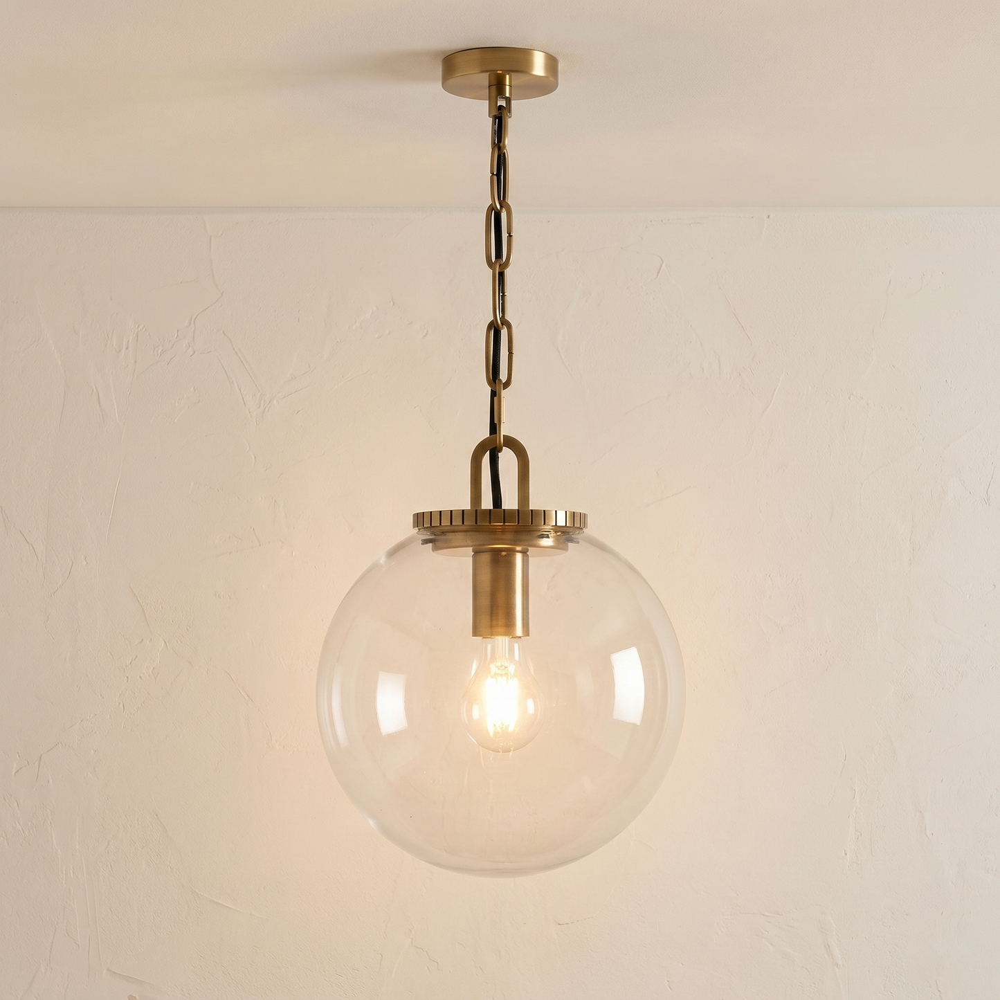 Glass Globe Pendant with Chain