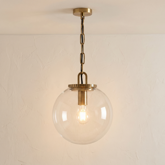 Glass Globe Pendant with Chain