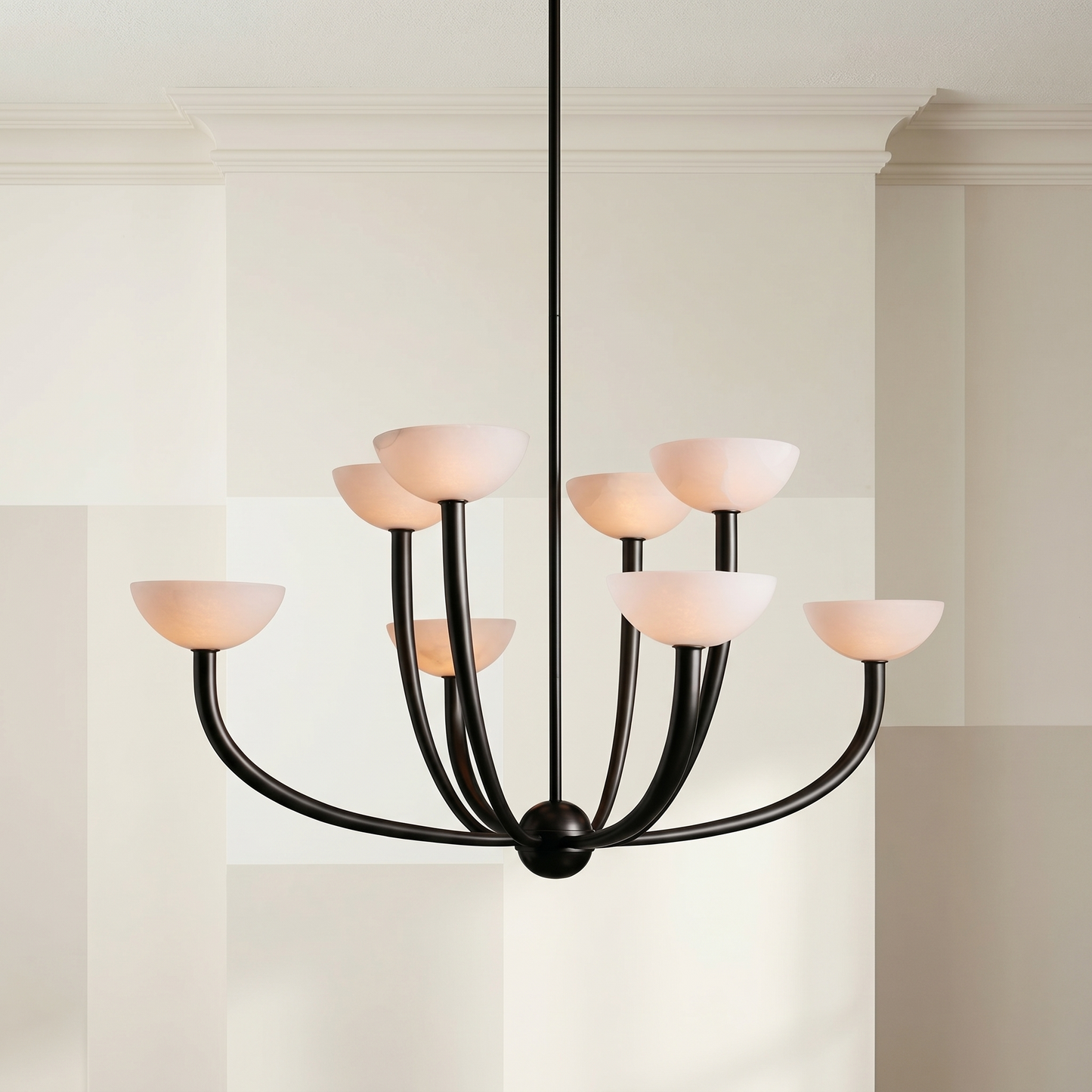 Alabaster Shade Round Chandelier