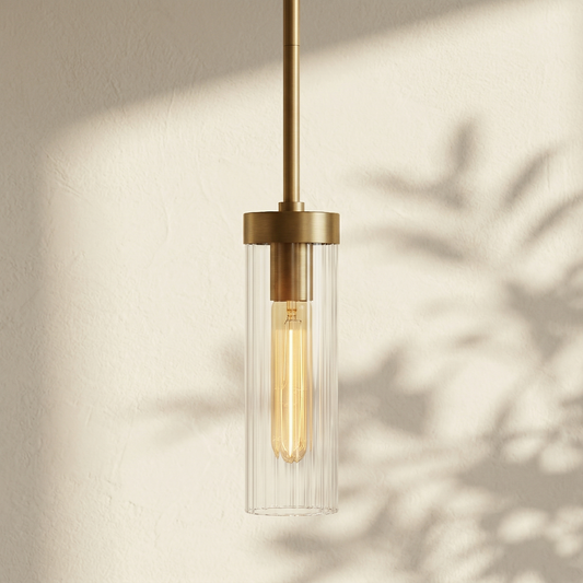 Fluted Glass Cylinder Pendant