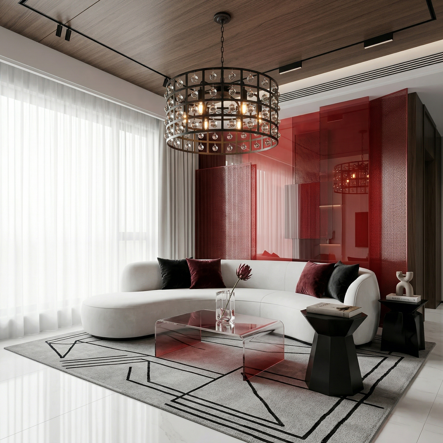 Bronze Cage 6-Light Crystal Chandelier
