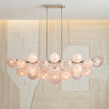 Bubble Glass Globe Linear Chandelier