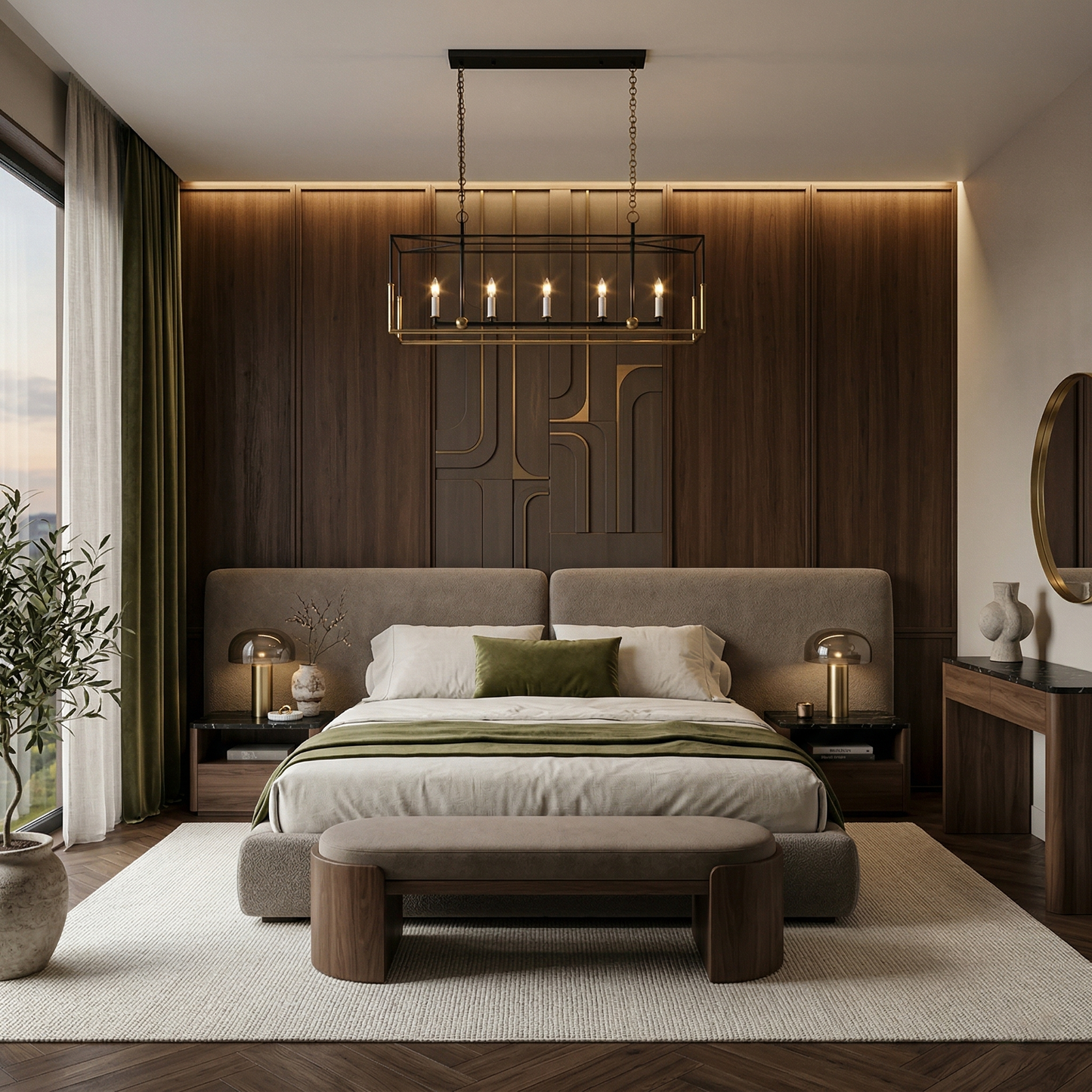Two-Tone Open Frame Linear Chandelier