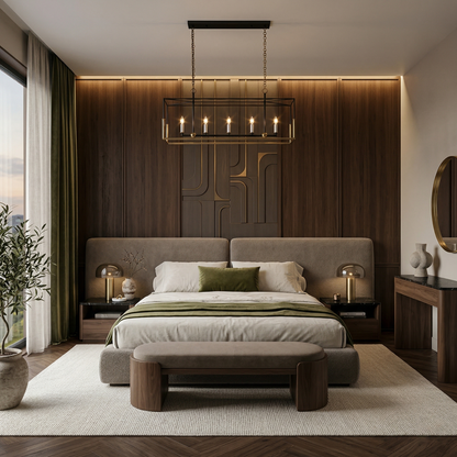 Two-Tone Open Frame Linear Chandelier