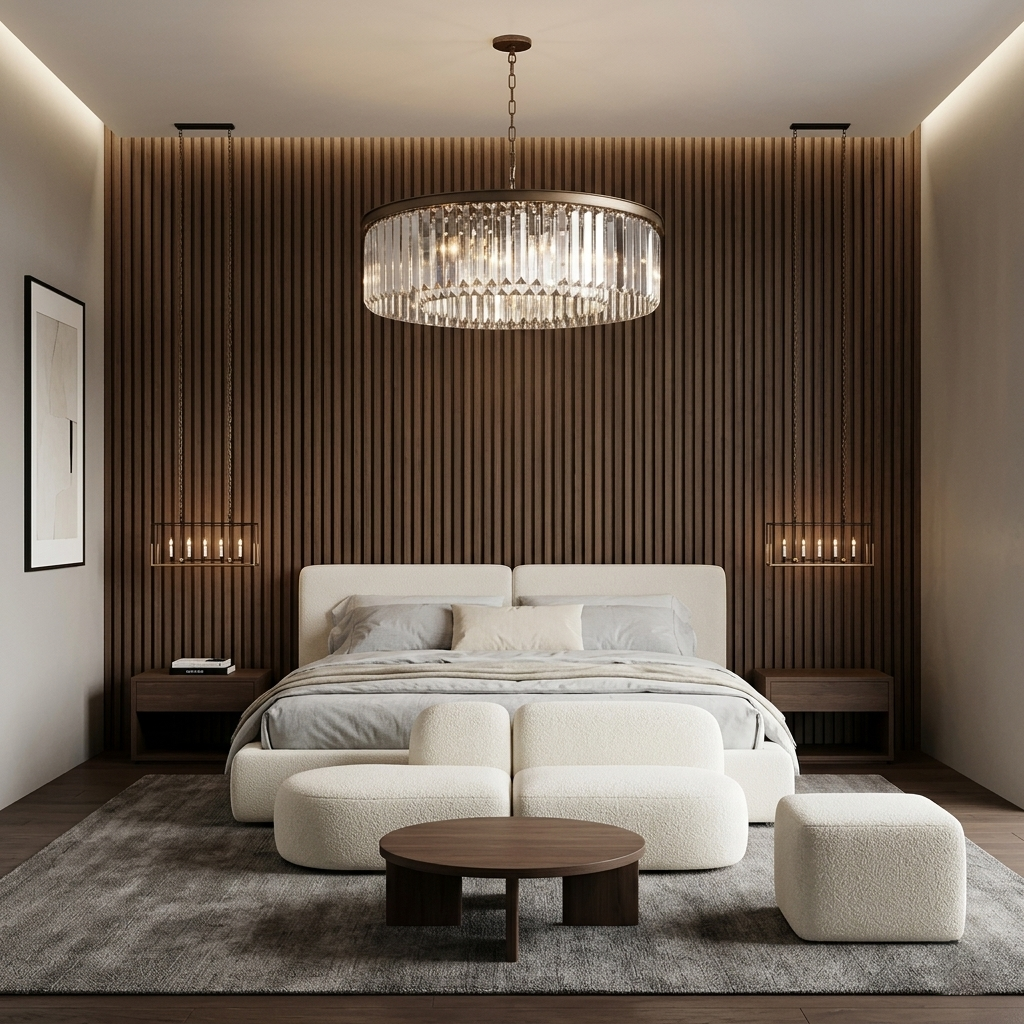 Faceted Glass Prism Round Chandelier
