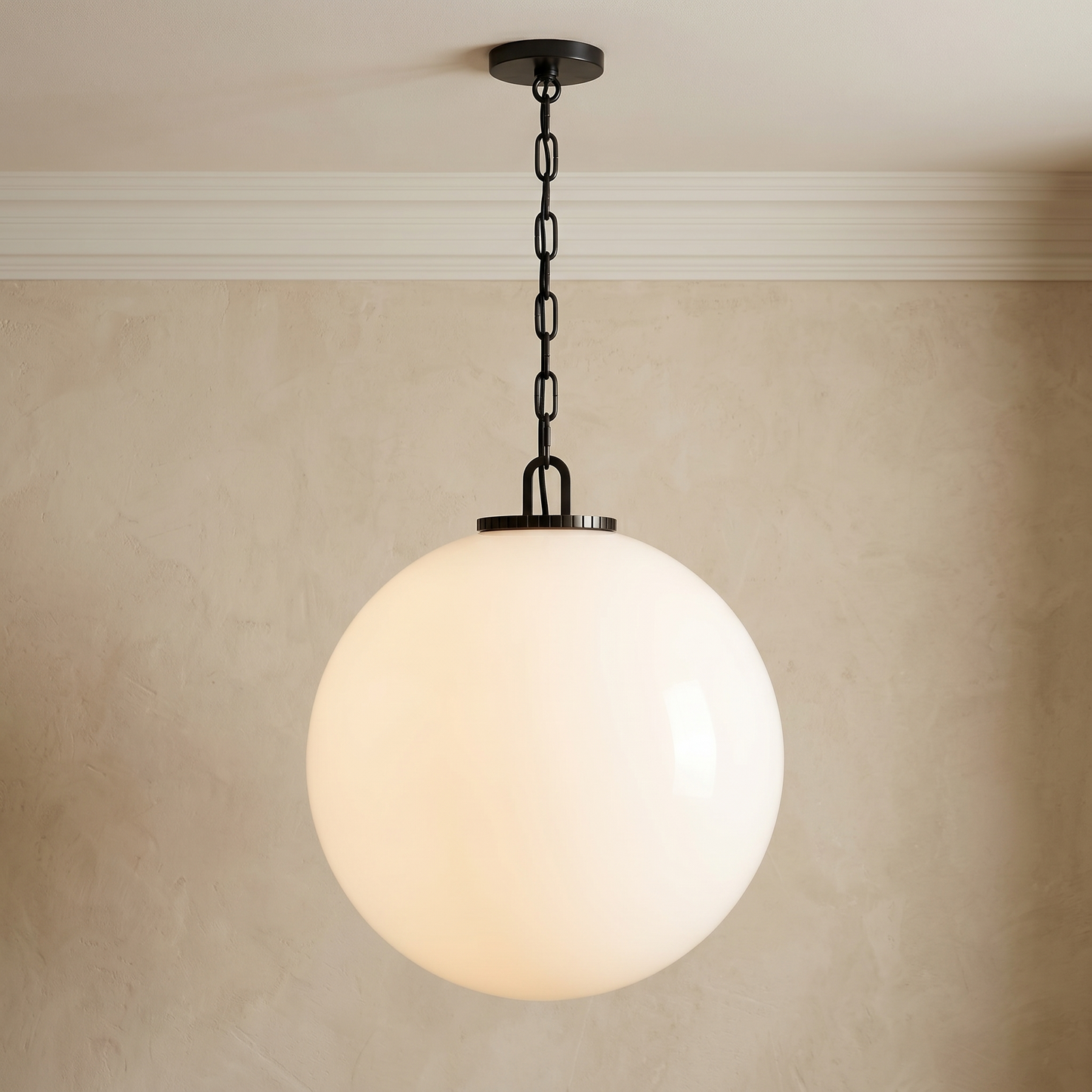 Glass Globe Pendant with Chain