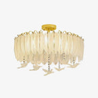 Glass Feather Ceiling Light