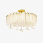Glass Feather Ceiling Light