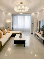 Glass Feather Chandelier