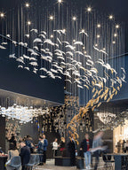 Glass Feathers Flying Chandelier