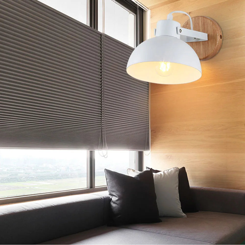 Nordic Wood Wall Sconce E27 LED Indoor Retro Lamp for Bedroom Bathroom Aisle