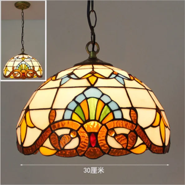 Nordic Tiffany Peacock Chandelier Glass Lamp for Home Decor