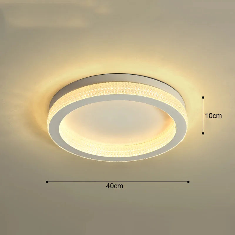 Black Gold Crystal Chandelier LED Ceiling Light for Living Room Bedroom