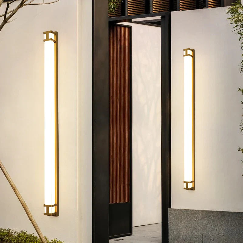 Outdoor Wall Lamp: Waterproof LED Garden Sconce Light in Gold/Black