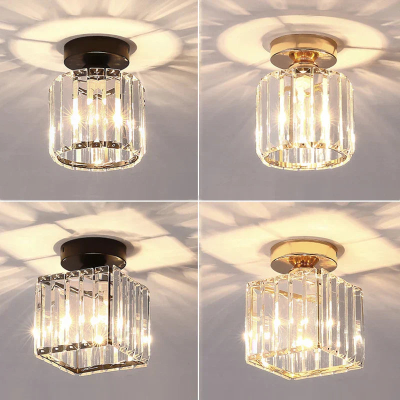 Crystal Ceiling Lights: Modern Living Room Bedroom Decorative Lamp with E27 Bulb Socket
