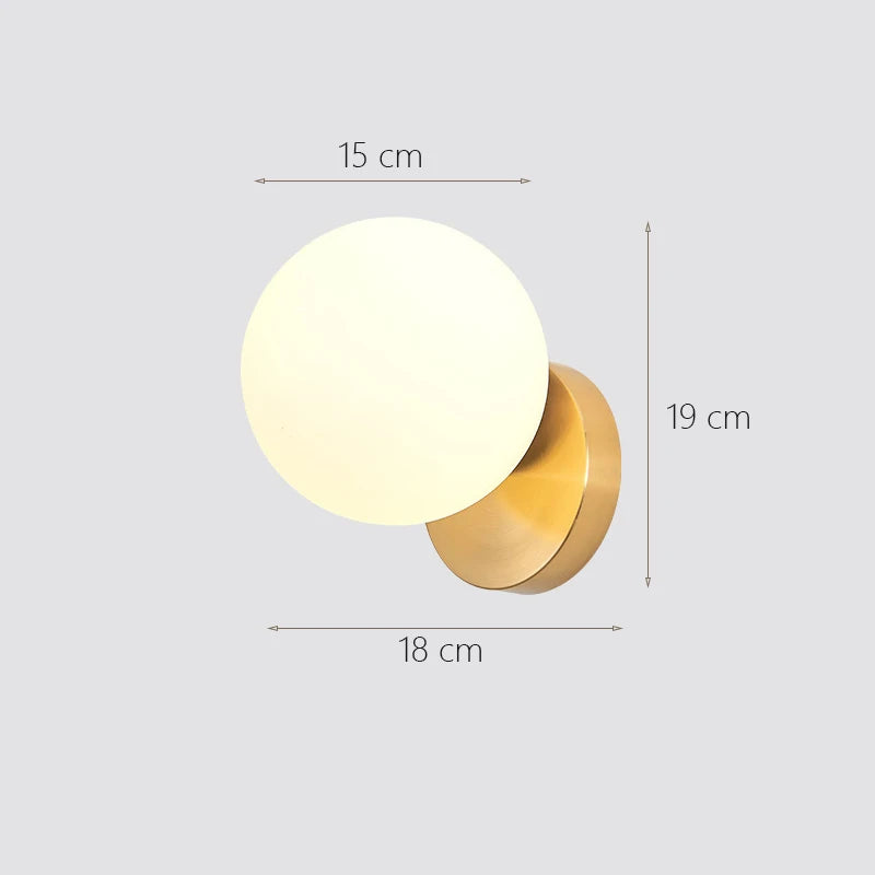 Glass Ball Wall Lamp: Modern Minimalist Nordic Style, Luxury Bedroom Lighting