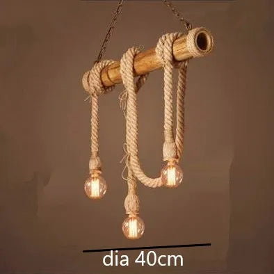 Bamboo Pendant Lights: Vintage Loft Lighting Fixtures for Kitchen, Cafe, Bar.