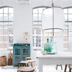 Bamboo Linen Pendant Light Fixture for Restaurant and Clothing Store