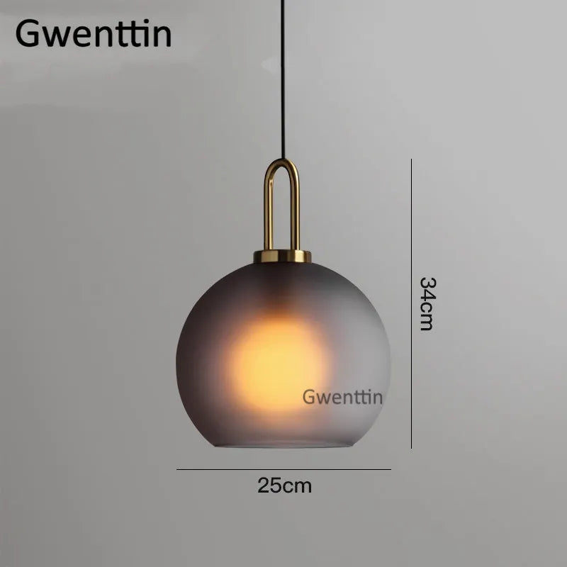 Luxe Glass Ball Pendant Lights: LED Nordic Hanging Lamp for Home Art Decor