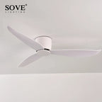 White DC Motor 6-Speed Modern LED Ceiling Fan Without Lights