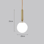Glass Ball LED Pendant Light for Bedroom and Bar, Modern Globe Hanging Ceiling Lamp