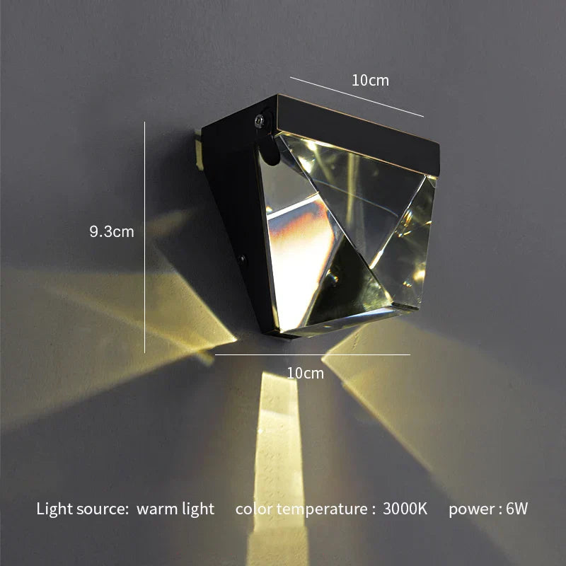 Crystal LED Wall Sconce: Modern Minimalist Bedroom Luxury Light