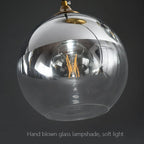 Glass Ball Pendant Light - Modern Nordic LED Hanging Fixture for Dining and Kitchen