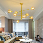 Black/Gold G9 LED Chandelier for Living Room Bedroom Modern Pendant Lighting