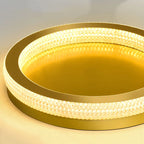 Black Gold Crystal Chandelier LED Ceiling Light for Living Room Bedroom