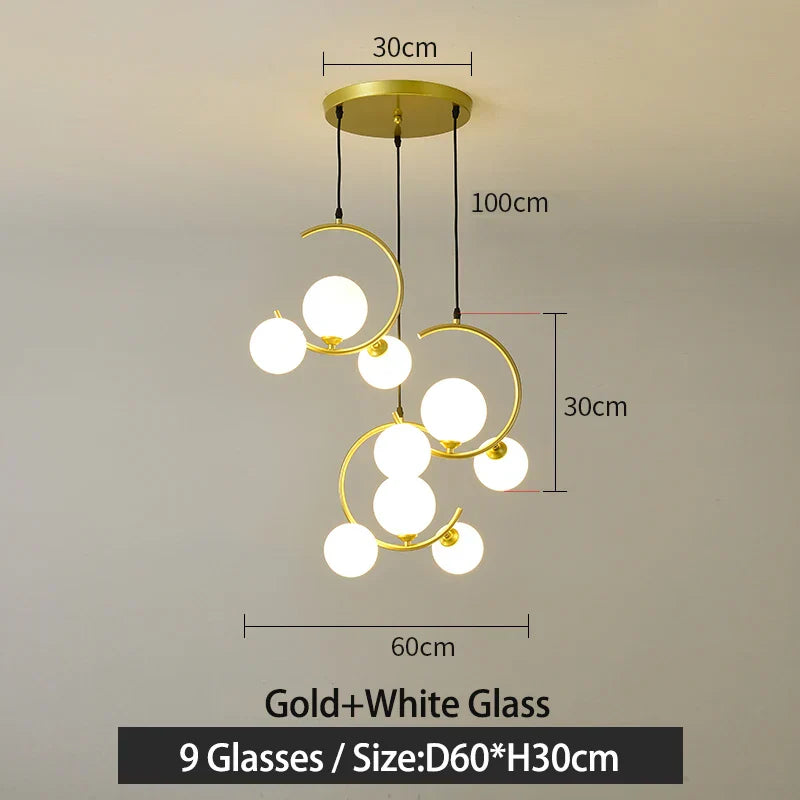Glass Ball Pendant Light | Modern Nordic G9 LED Lamp for Living Room & Bedroom