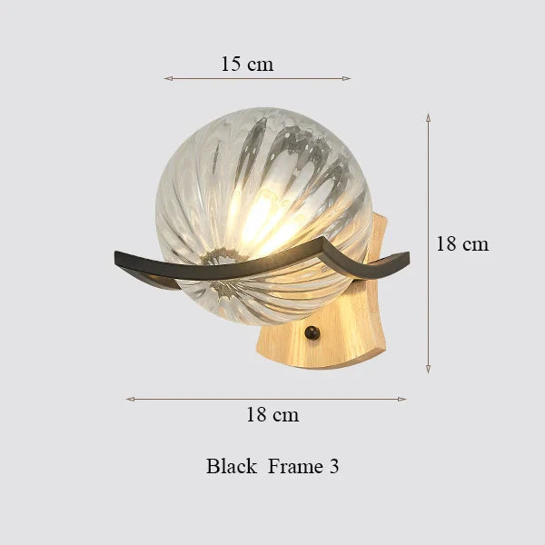 Japanese Moon Wood Wall Lamp - Minimalist Design - LED Sconce Lights