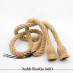 Retro Hemp Rope Pendant Light, Vintage E27 LED Bulb, Industrial Hanging Lamp