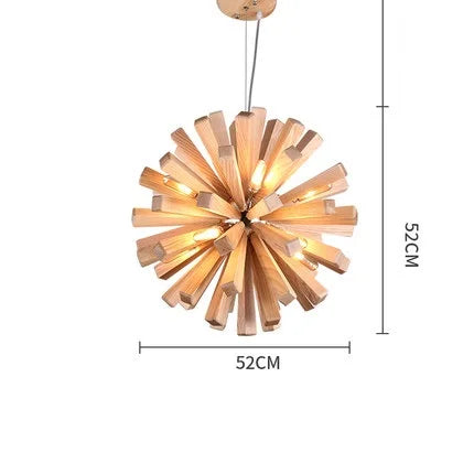 Dandelion Wooden Pendant Lights - Solid Wood Hanging Lamps for Dining Room & Restaurant