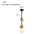 Spider Chandelier Hemp Rope Pendant Light Vintage Industrial Ceiling Lamp