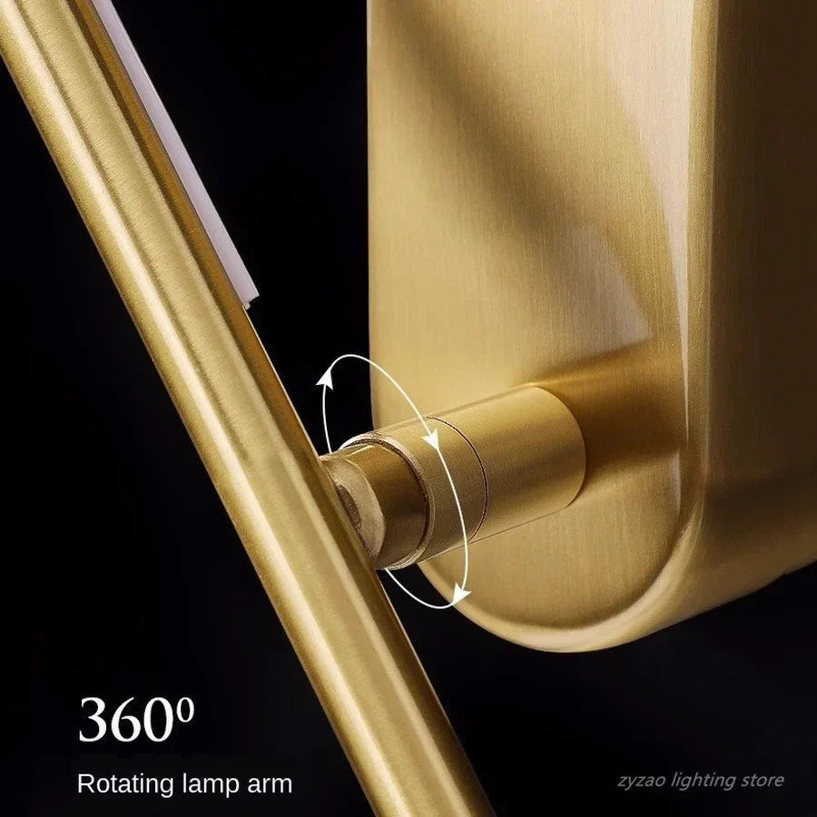 Nordic Copper Line Wall Lamps: Modern Bedroom LED Lights, Living Room Stair Decor