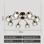 Modern Rod Iron Sputnik Chandelier Vintage Ceiling Lamp for Home Lighting