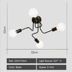 Modern Rod Iron Sputnik Chandelier Vintage Ceiling Lamp for Home Lighting