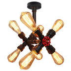 Water Pipe Wall Light Retro Iron Multi Lights E27 Vintage Industrial Loft