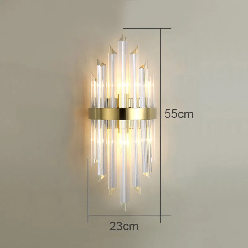 Crystal Wall Lamp: Elegant Lighting for Living Room, Bedroom, and Staircase