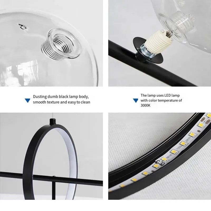 Glass Bubble Chandelier Light for Dining Room and Store