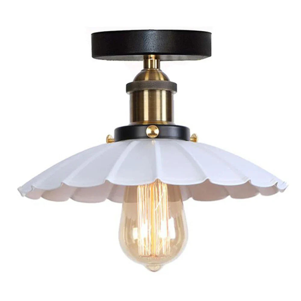 Iron Ceiling Light: Vintage Industrial Flush Mount for Home Bedroom Kitchen Living Room