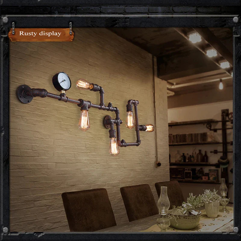 Retro Pipe Wall Lamp | Industrial Nordic Design for Home, Bar, Dining Room