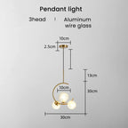 Gold Glass Ball Chandelier for Living Room Kitchen Bedroom - 220V 110V