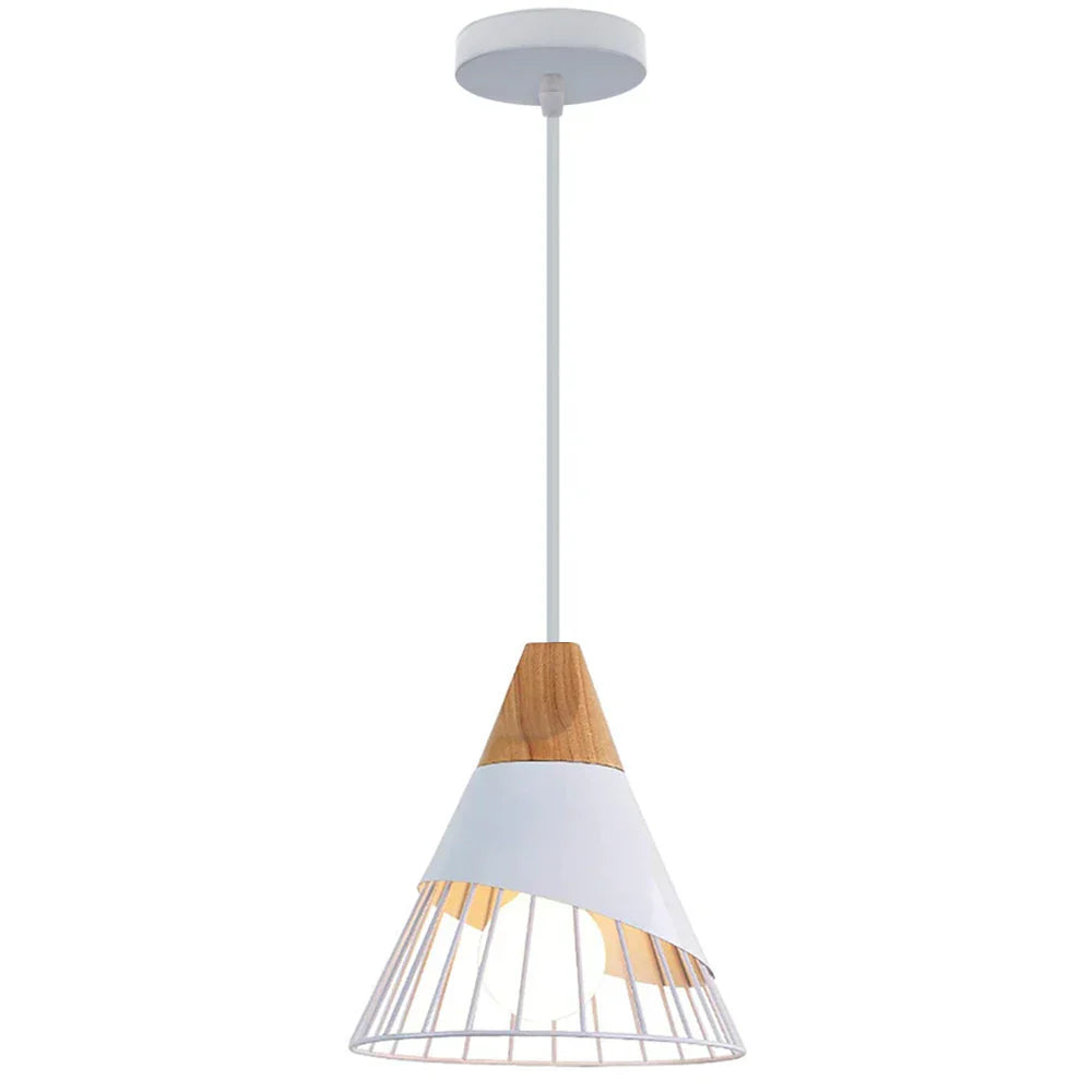 Vintage Modern Wood Pendant Lamp | Nordic Industrial LED Hanging Light