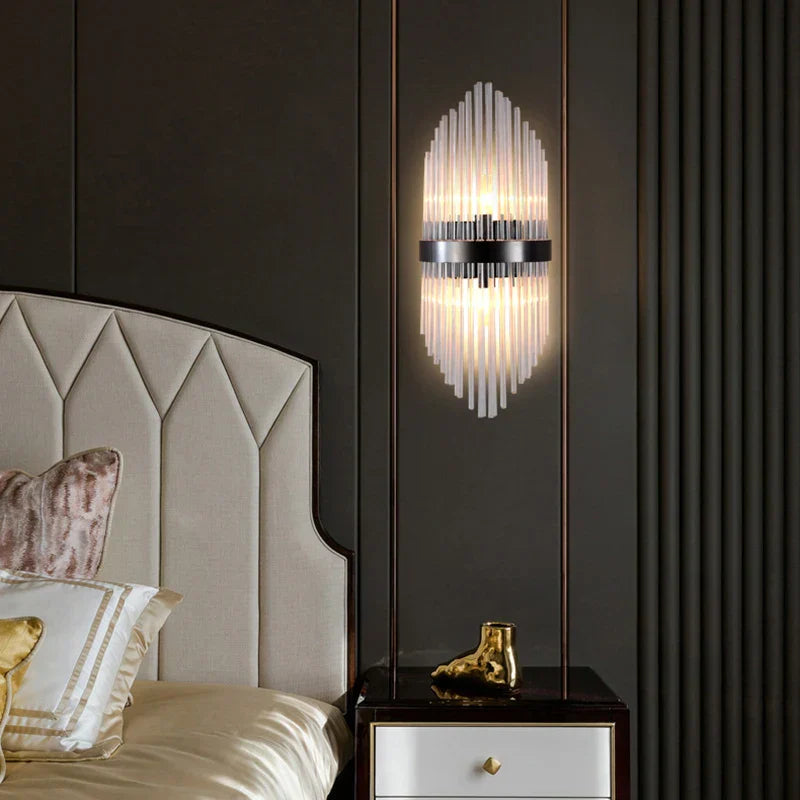 Glass Rod Crystal Wall Lamp: Modern Nordic Light Luxury for Bedroom, Living Room
