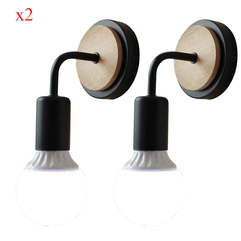 Modern Nordic Wooden Sconce Wall Lamp Indoor Home Light Fixture
