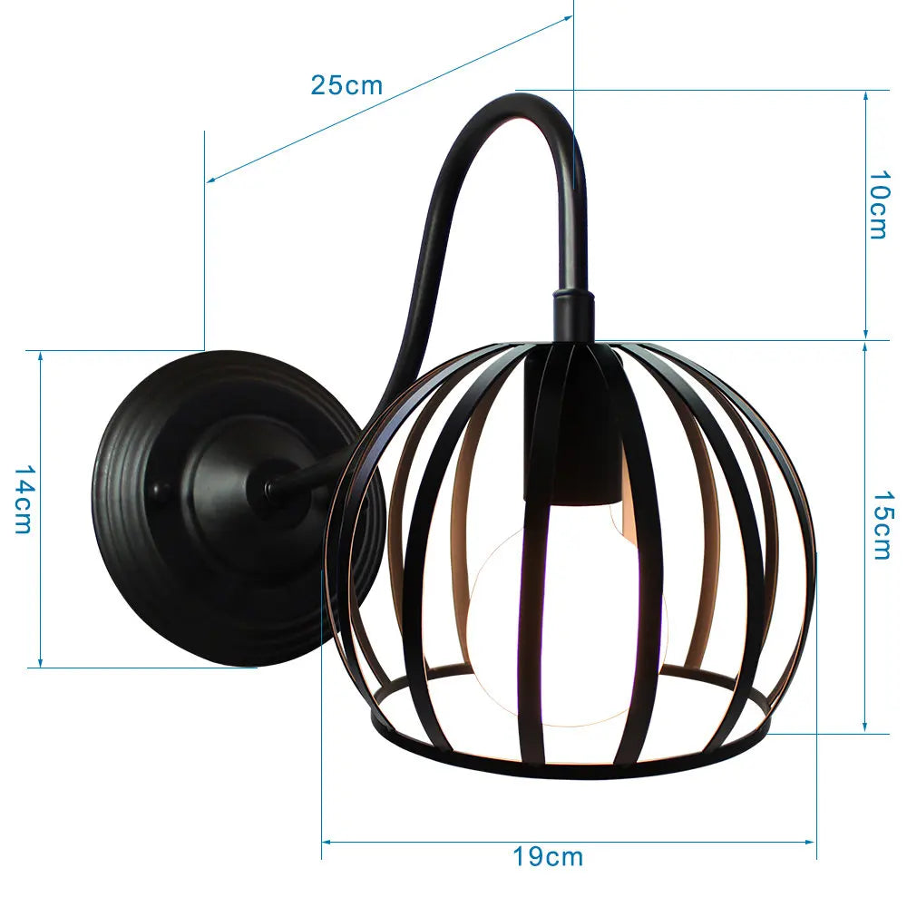 Iron Cage Guard Wall Sconce Vintage LED Light for Indoor Lighting